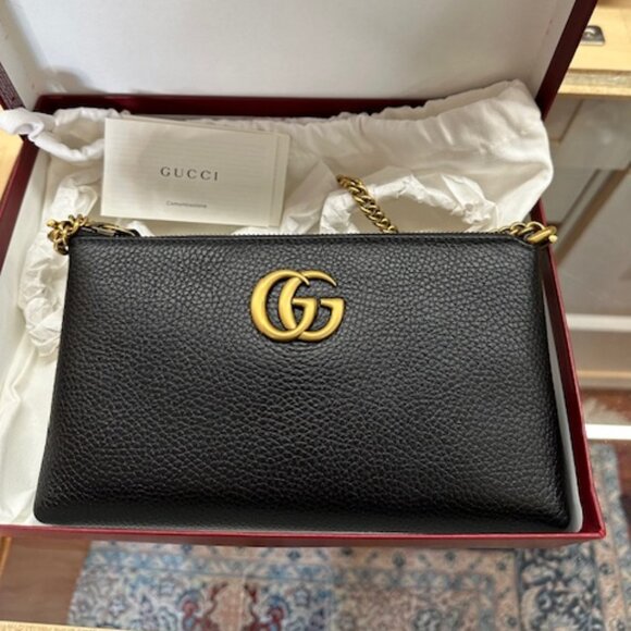 Gucci Handbags - Gucci Double G Black Crossbody Bag